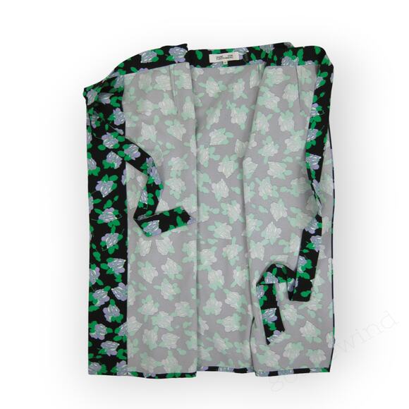 Sz12 DVF DianeVonFurstenberg Elma Floral Cady Midi Wrap Skirt Green - Picture 7 of 16